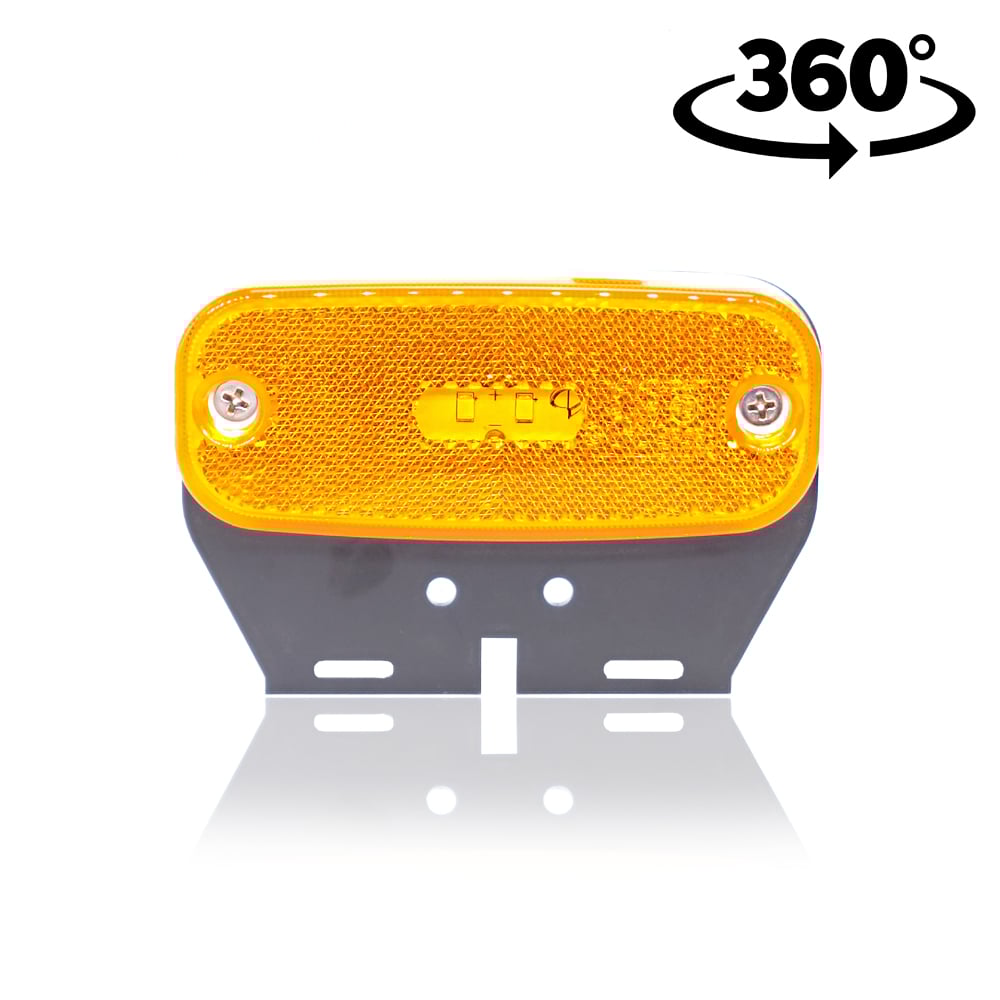 Luz de posición LED ámbar con soporte redondeado 12/24V