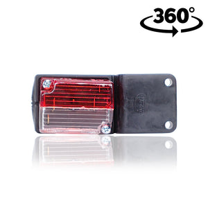 Kostková poziční lampa červeno-bílá na gumovém podstavci