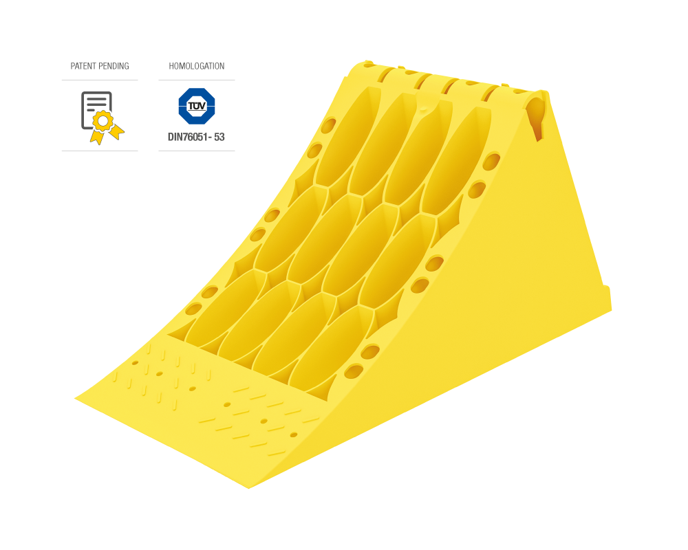 Cale de roue en plastique avec insert métallique