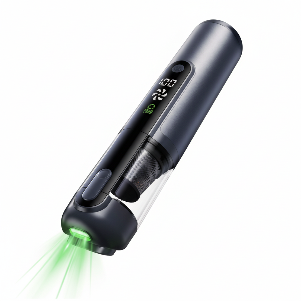 Aspirateur de table sans fil 6000mAh avec détecteur de poussière lumineux