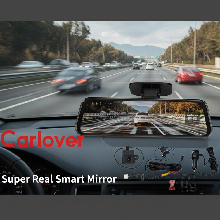 Cameră auto tip oglindă Carlover N8Pro cu ecran tactil HD