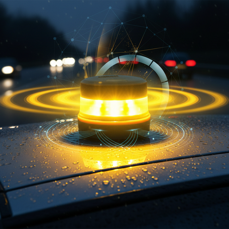 Rumena LED opozorilna luč z magnetnim pritrjevanjem 360°