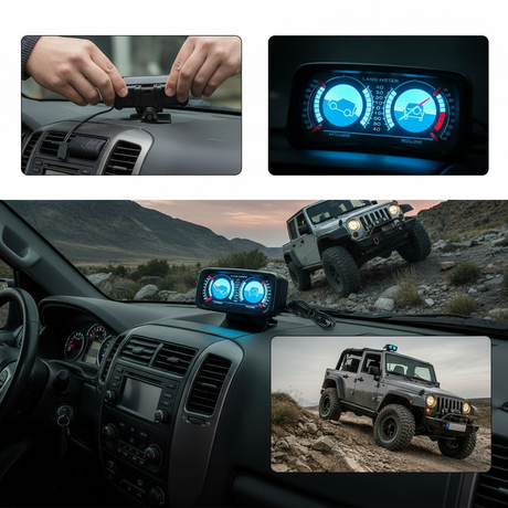 Neigungs- und Kippwinkelmesser mit Hintergrundbeleuchtung für 12V-Fahrzeuge