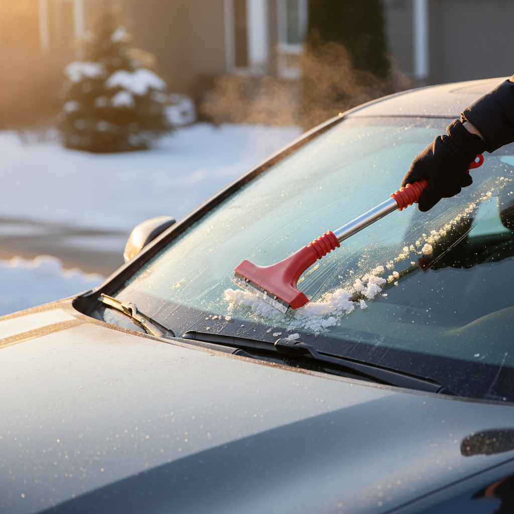 Raspador de Gelo com Cabo e Lâmina de Cobre 30cm